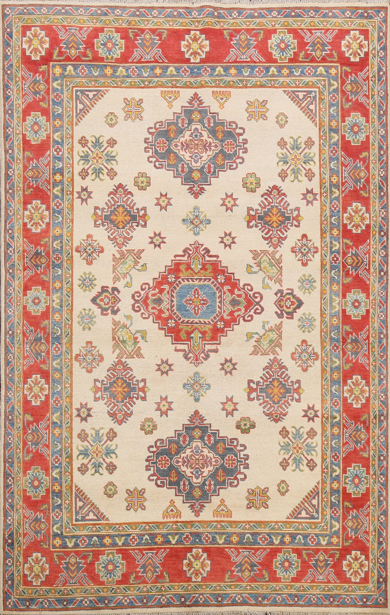 Geometric Kazak Oriental Area Rug 6x8