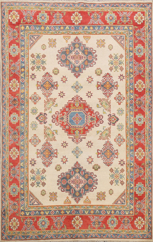 Geometric Kazak Oriental Area Rug 6x8