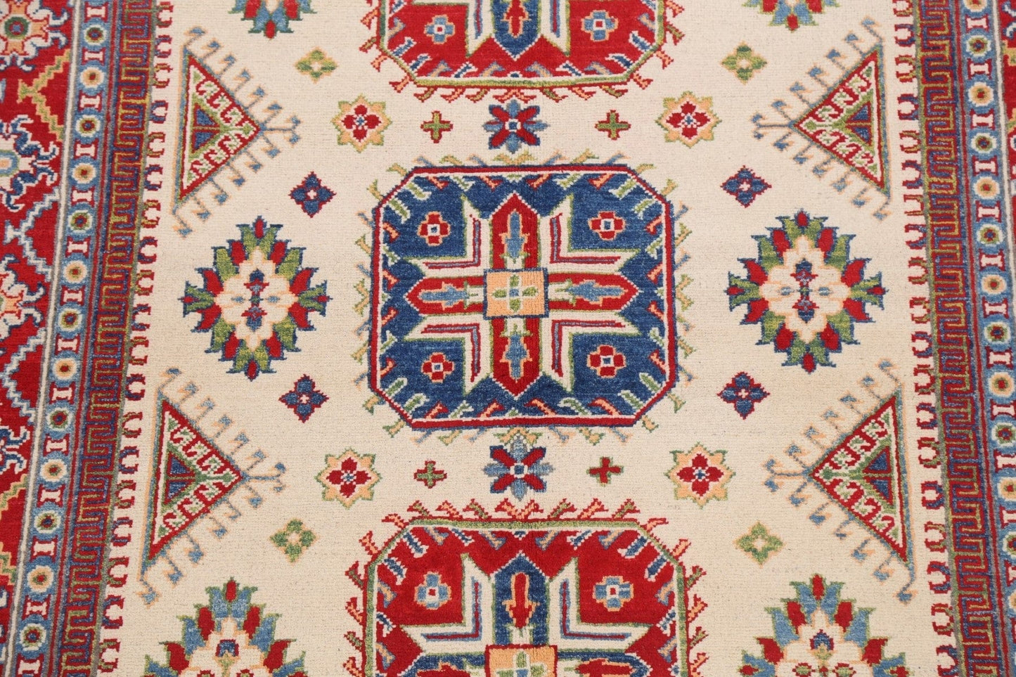 Geometric Kazak Oriental Area Rug 5x7