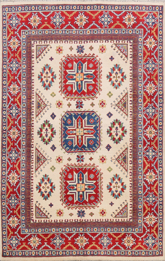 Geometric Kazak Oriental Area Rug 5x7