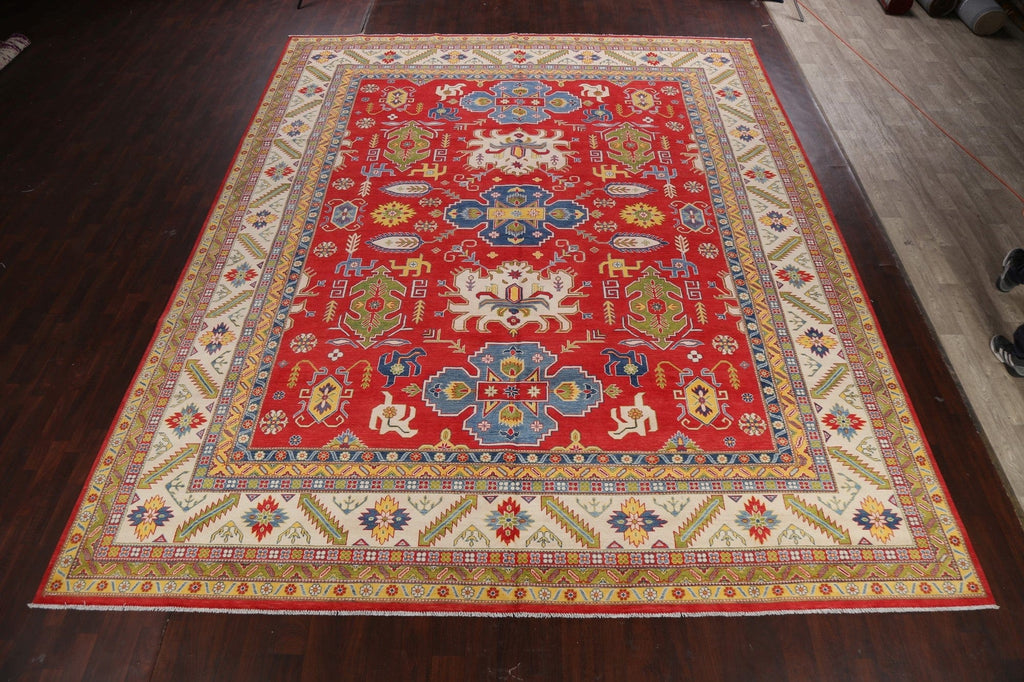 Geometric Red Kazak Oriental Area Rug 13x16