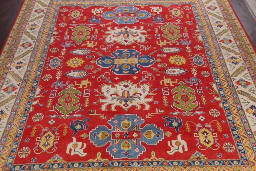 Geometric Red Kazak Oriental Area Rug 13x16