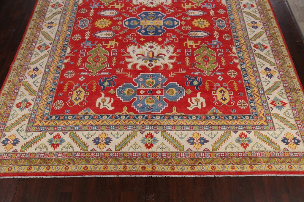 Geometric Red Kazak Oriental Area Rug 13x16