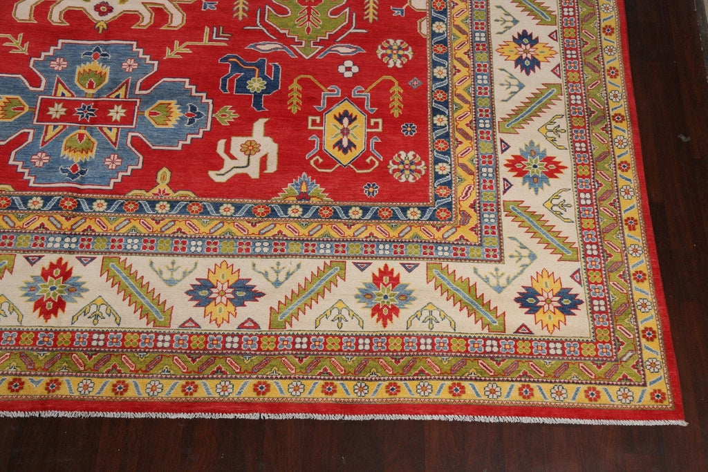 Geometric Red Kazak Oriental Area Rug 13x16