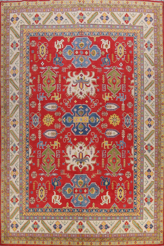 Geometric Red Kazak Oriental Area Rug 13x16