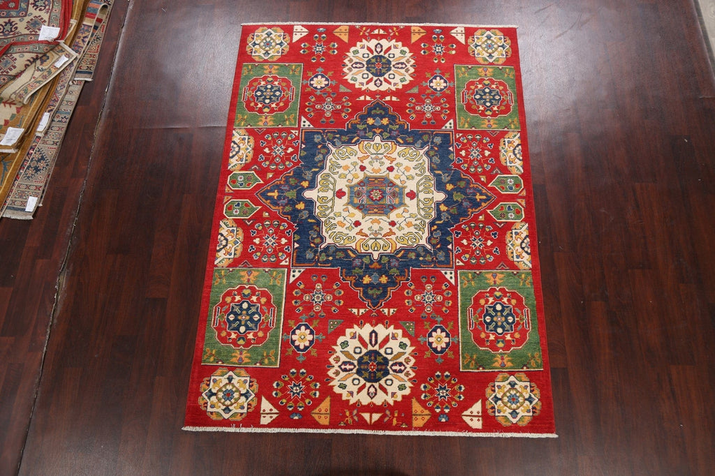 Geometric Kazak Oriental Area Rug 6x8