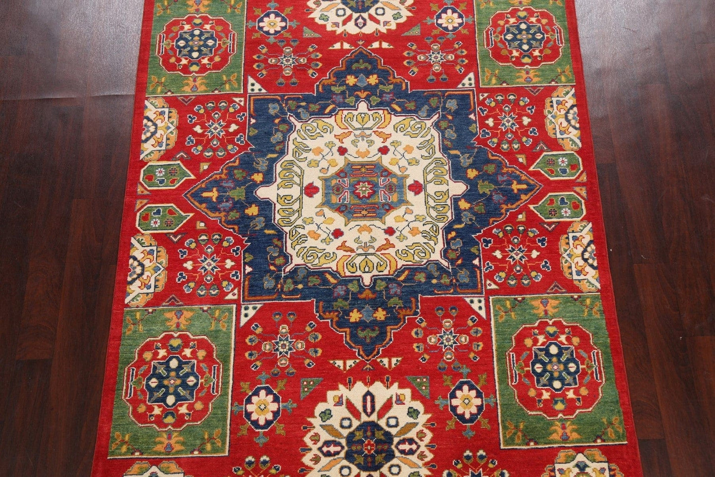 Geometric Kazak Oriental Area Rug 6x8