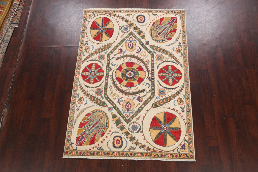 Geometric Kazak Oriental Area Rug 5x7