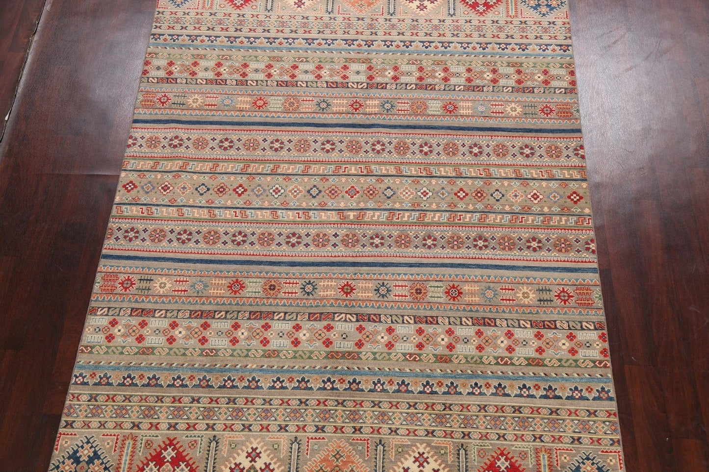 Geometric Kazak Oriental Area Rug 7x10