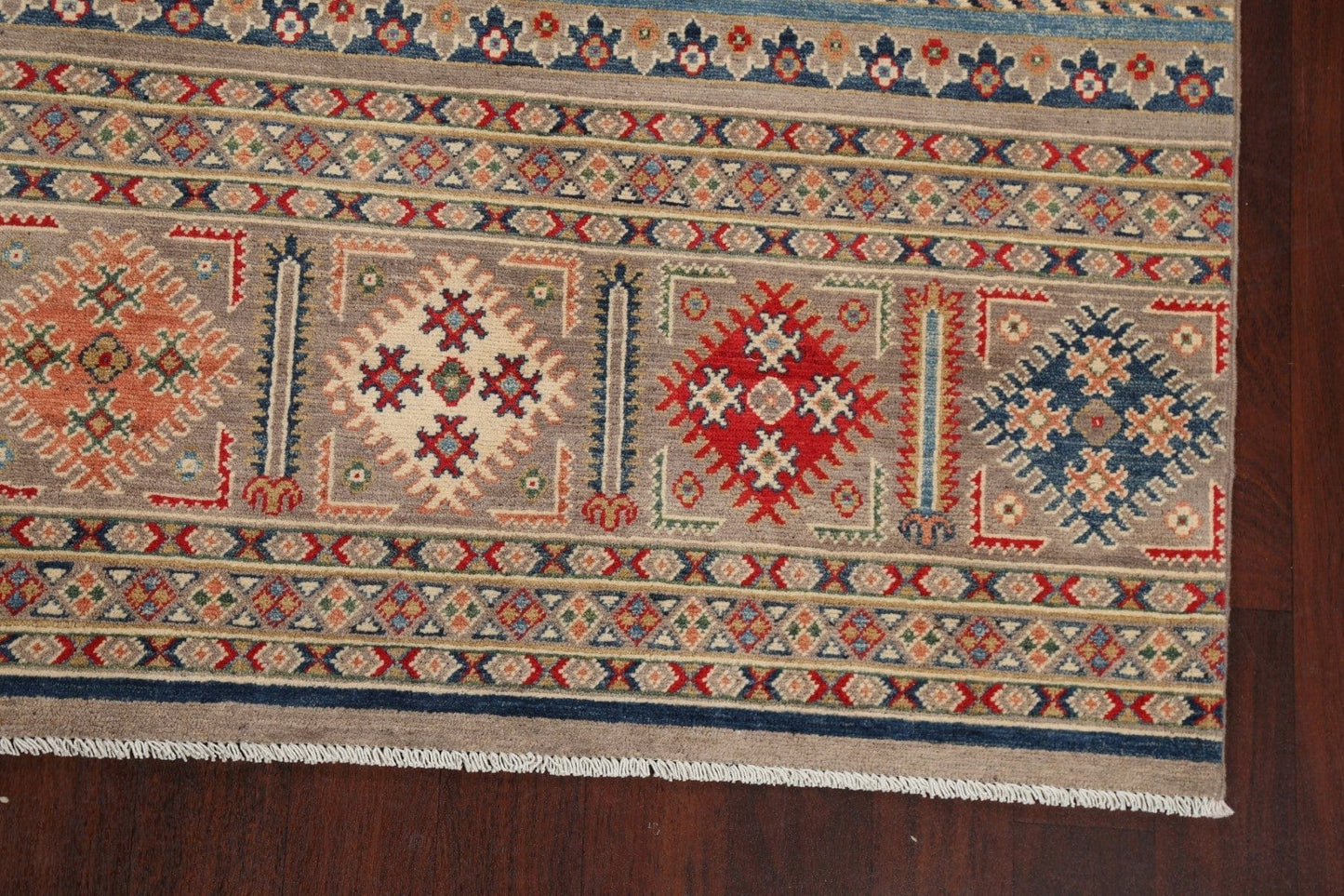 Geometric Kazak Oriental Area Rug 7x10