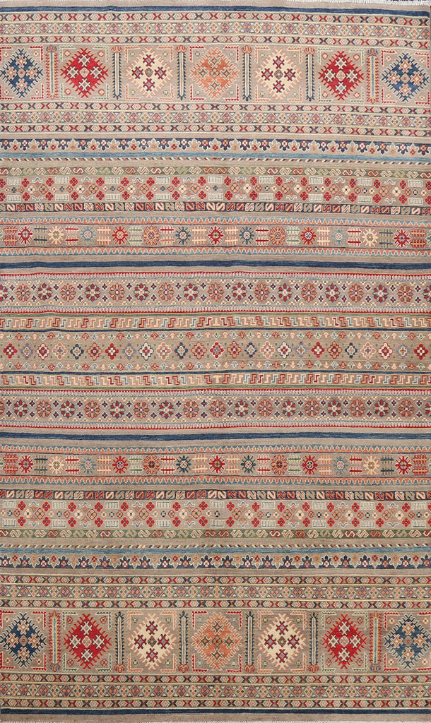 Geometric Kazak Oriental Area Rug 7x10