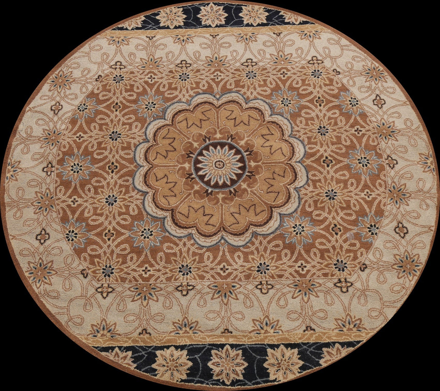 Floral Round Rug 8x8