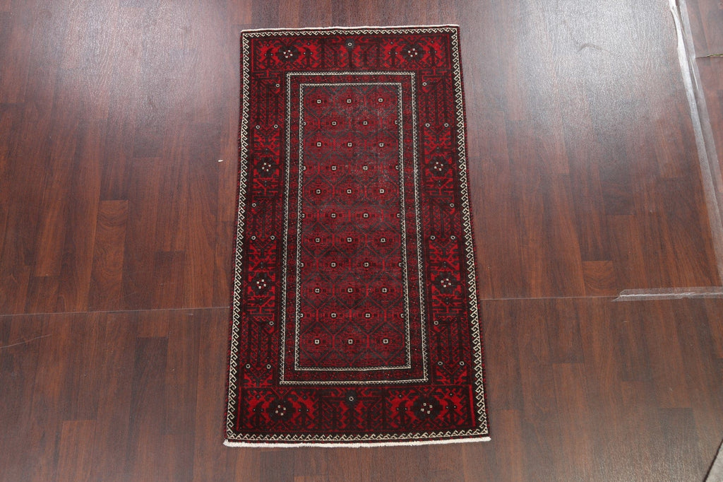 Tribal Geometric Balouch Persian Area Rug 3x6