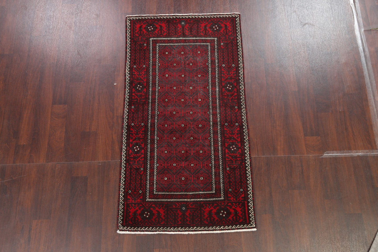 Tribal Geometric Balouch Persian Area Rug 3x6