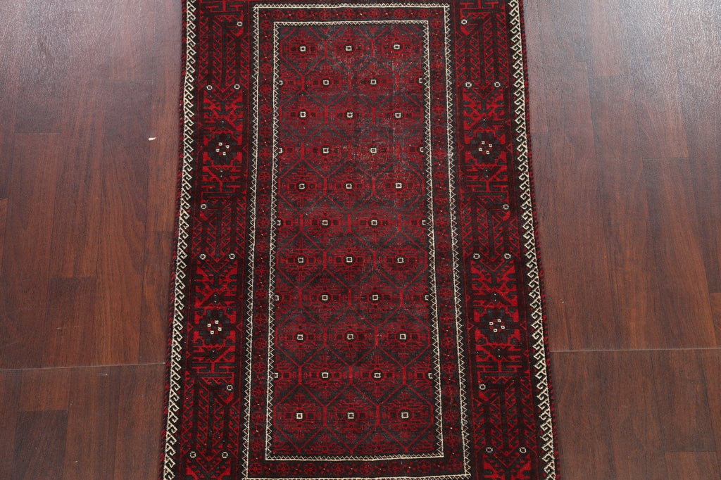 Tribal Geometric Balouch Persian Area Rug 3x6