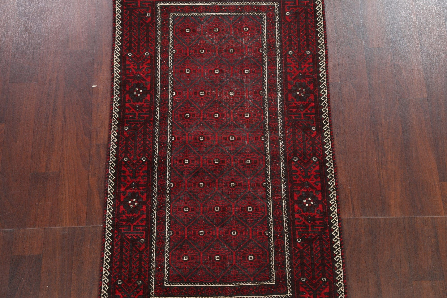 Tribal Geometric Balouch Persian Area Rug 3x6