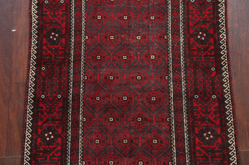 Tribal Geometric Balouch Persian Area Rug 3x6