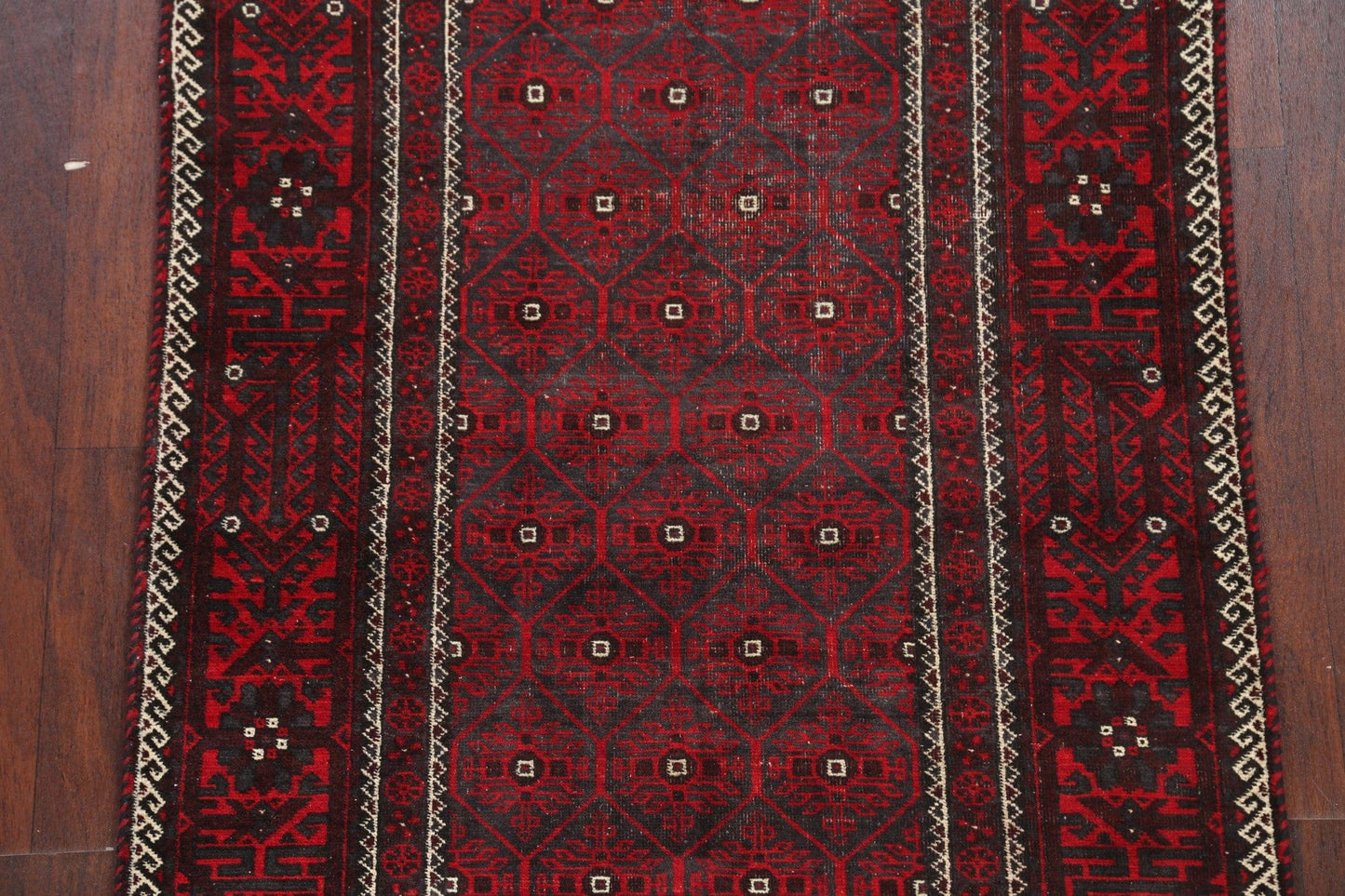 Tribal Geometric Balouch Persian Area Rug 3x6