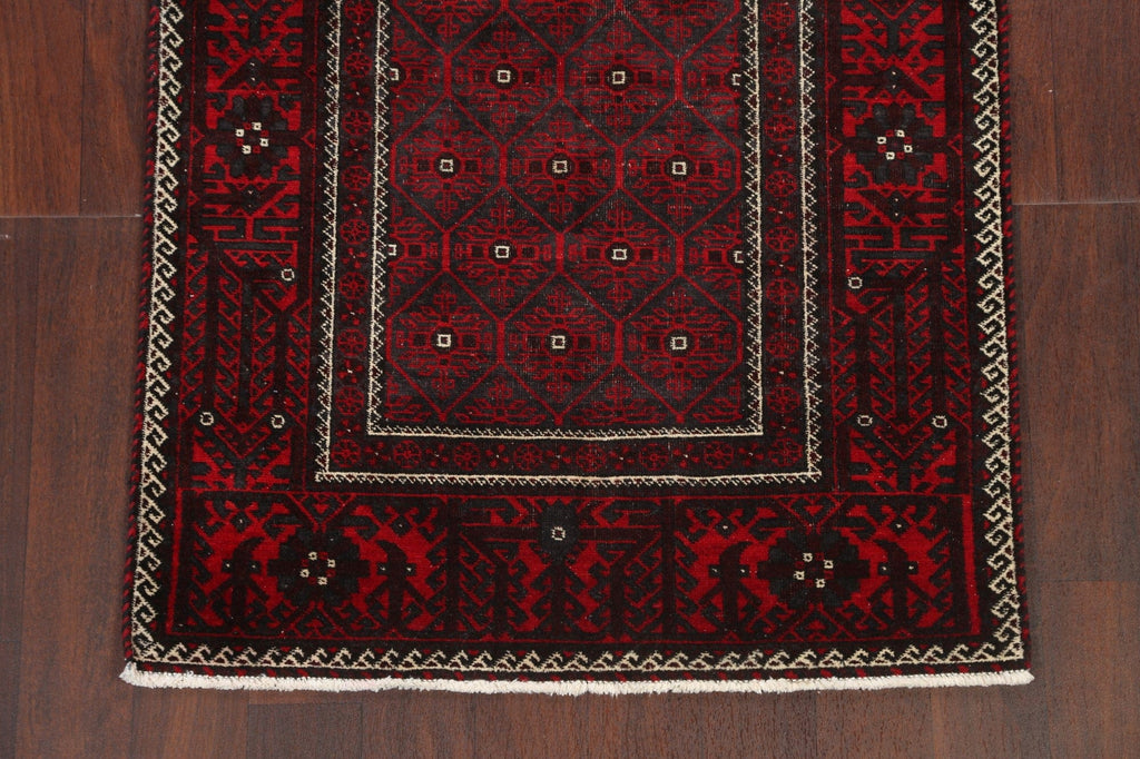 Tribal Geometric Balouch Persian Area Rug 3x6