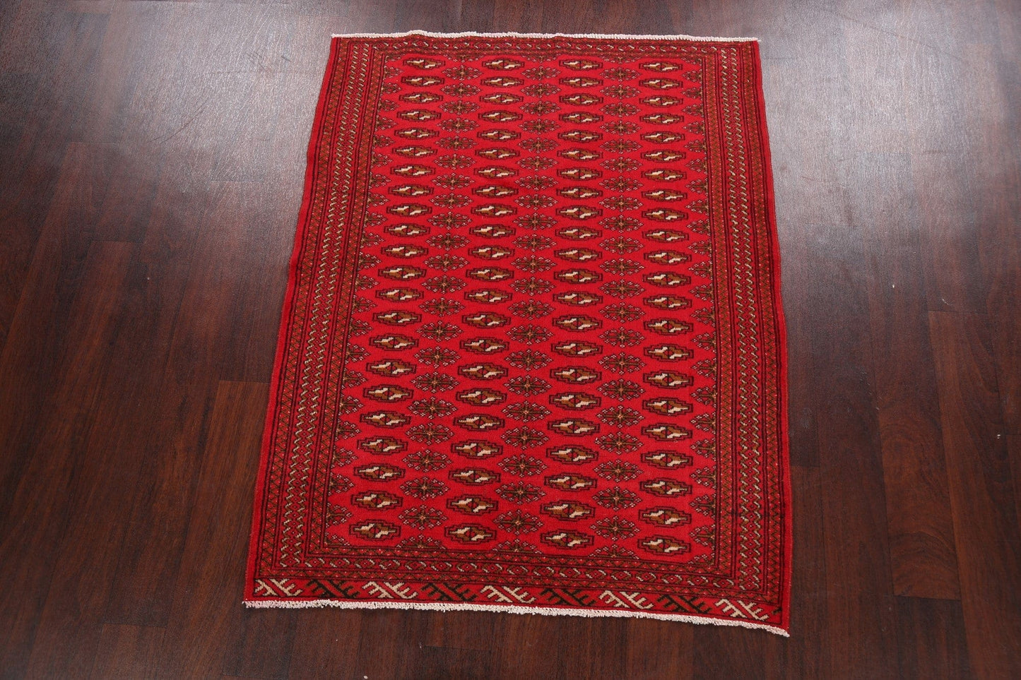 All-Over Geometric Turkoman Persian Area Rug 4x5