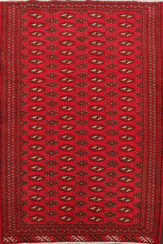 All-Over Geometric Turkoman Persian Area Rug 4x5