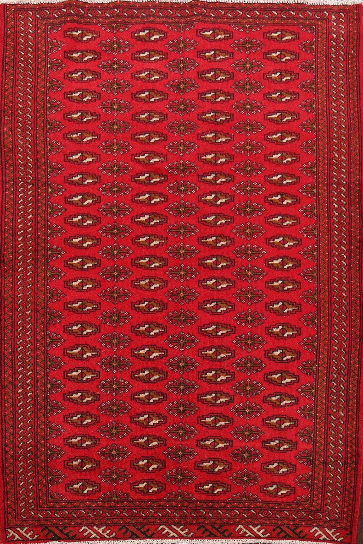 All-Over Geometric Turkoman Persian Area Rug 4x5