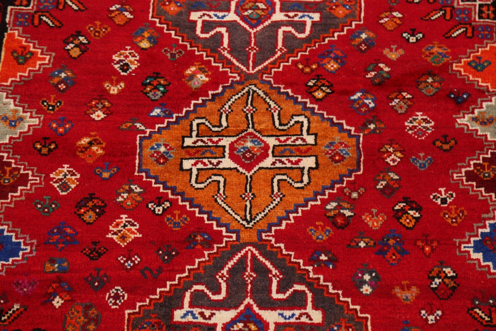 Tribal Geometric Vegetable Dye Abadeh Persian Area Rug 4x5