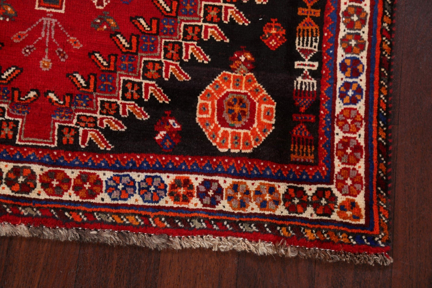 Tribal Geometric Vegetable Dye Abadeh Persian Area Rug 4x5