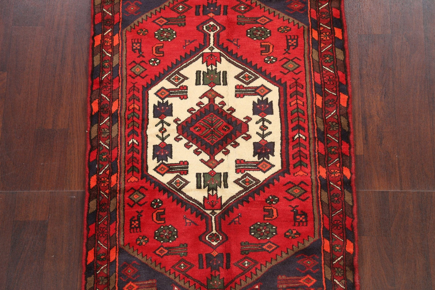 Tribal Geometric Hamedan Persian Area Rug 3x5