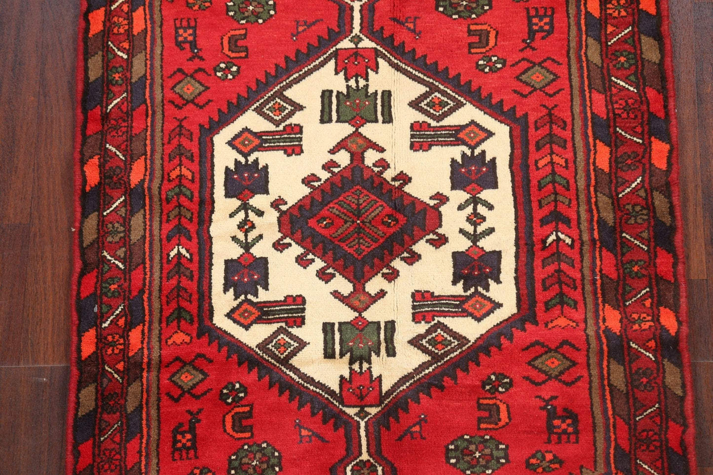 Tribal Geometric Hamedan Persian Area Rug 3x5