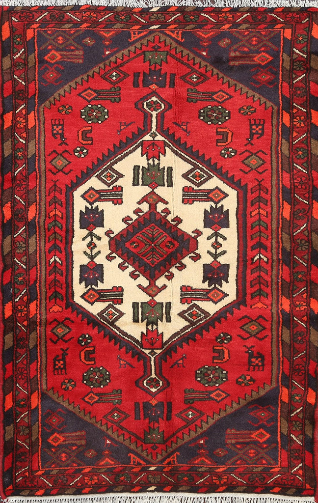 Tribal Geometric Hamedan Persian Area Rug 3x5