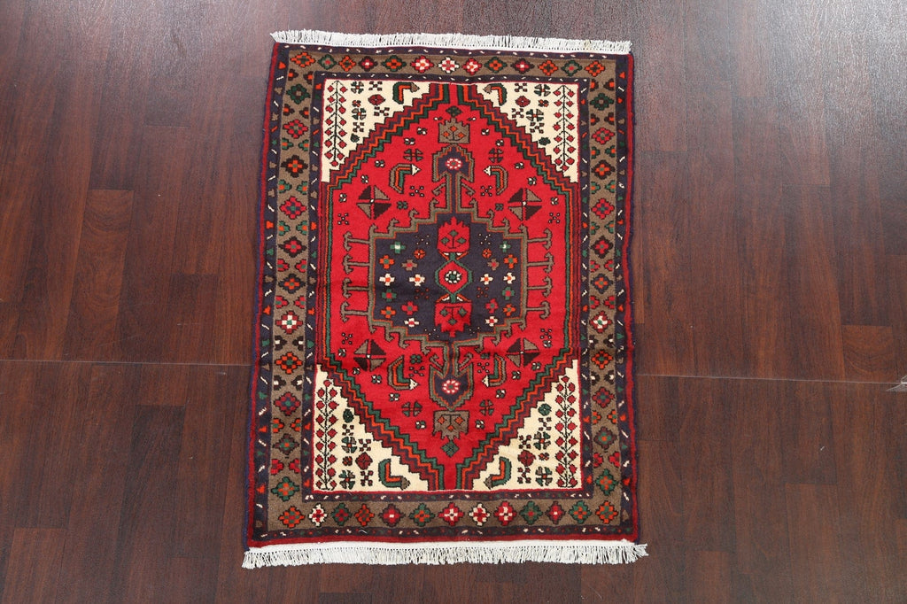 Tribal Geometric Hamedan Persian Area Rug 3x5