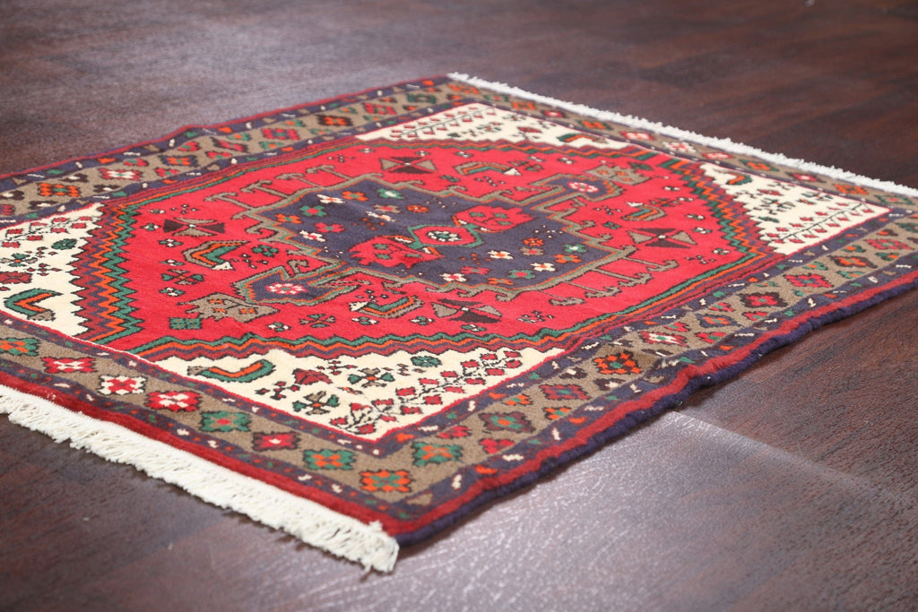 Tribal Geometric Hamedan Persian Area Rug 3x5