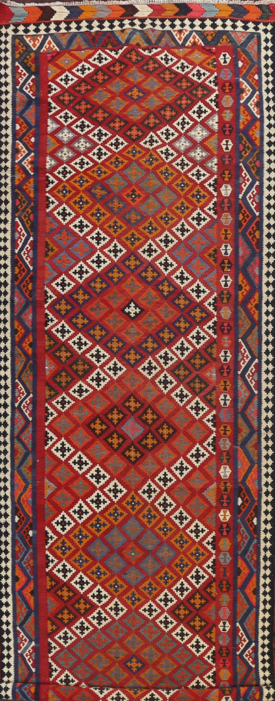 Vegetable Dye Tribal Kilim Shiraz Qashqai Persian Runner Rug 5x20