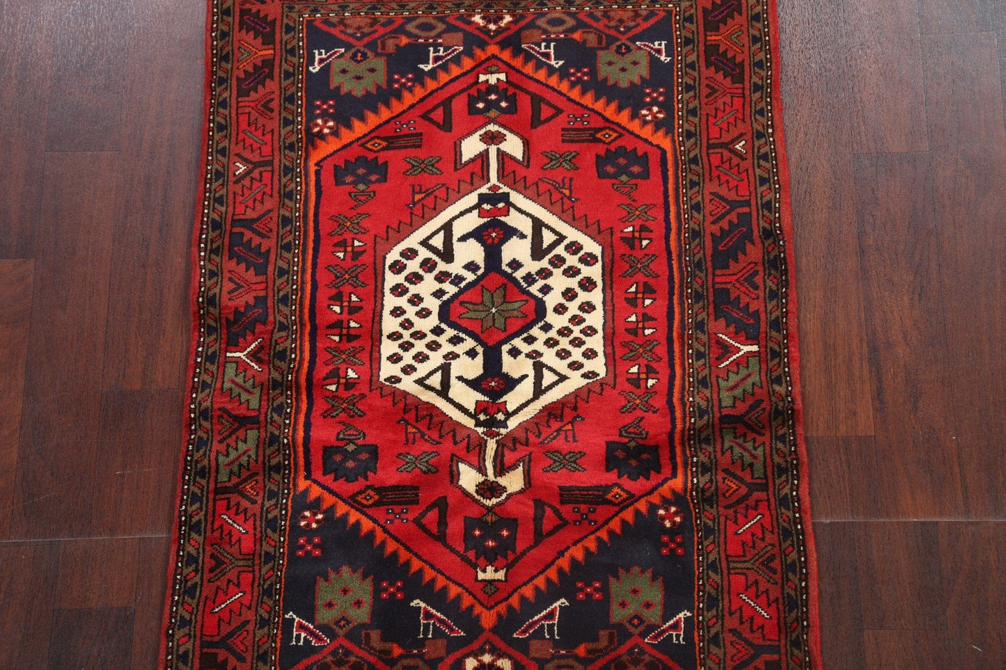 Tribal Geometric Hamedan Persian Area Rug 3x5