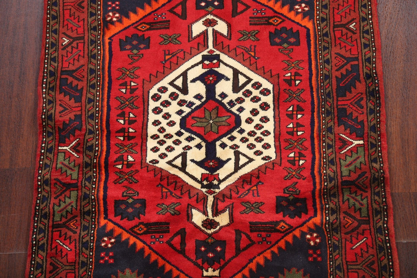 Tribal Geometric Hamedan Persian Area Rug 3x5