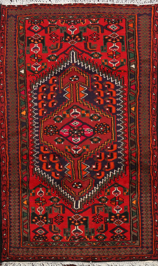 Tribal Geometric Hamedan Persian Area Rug 3x5