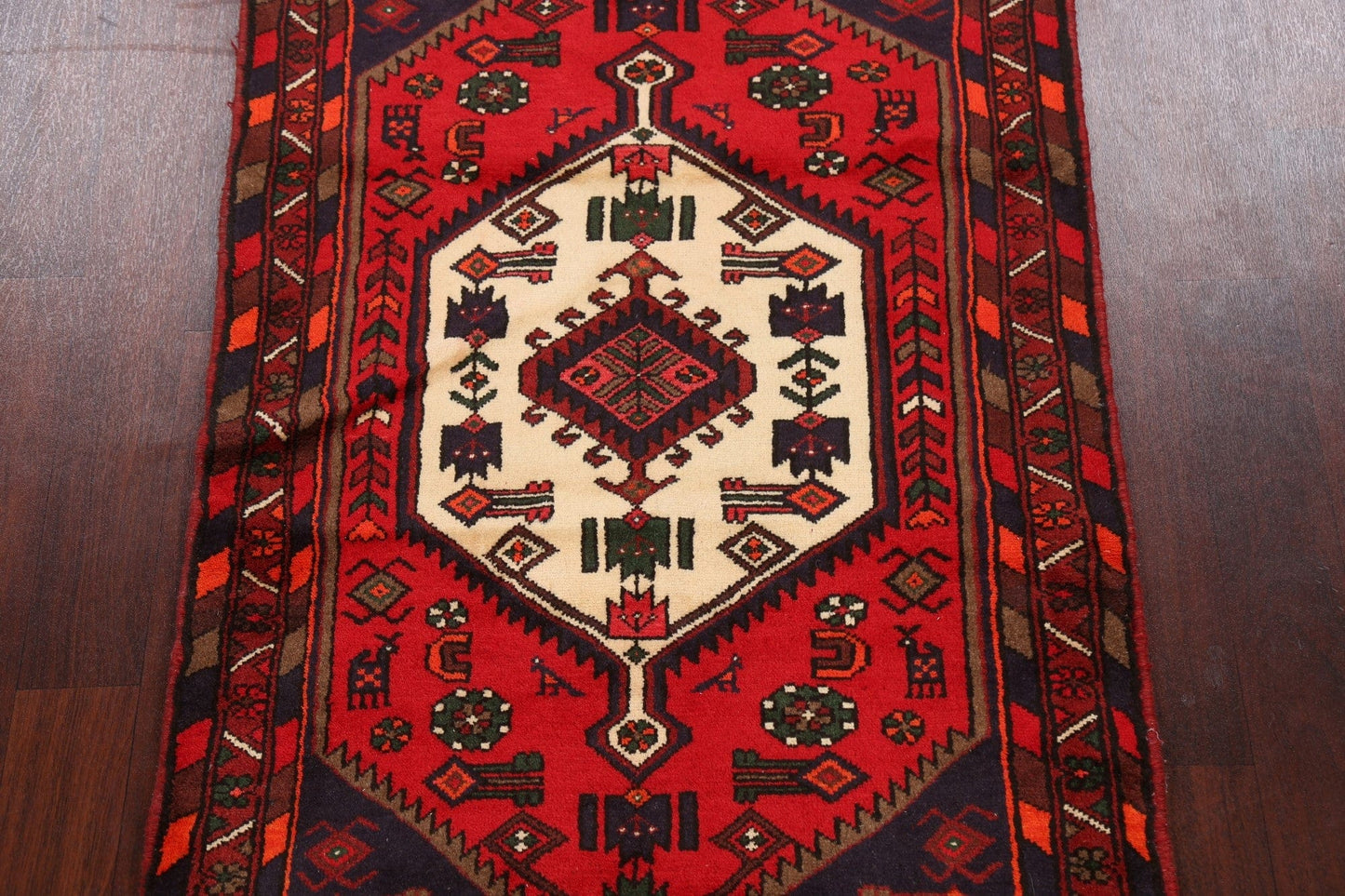 Tribal Geometric Hamedan Persian Area Rug 3x5