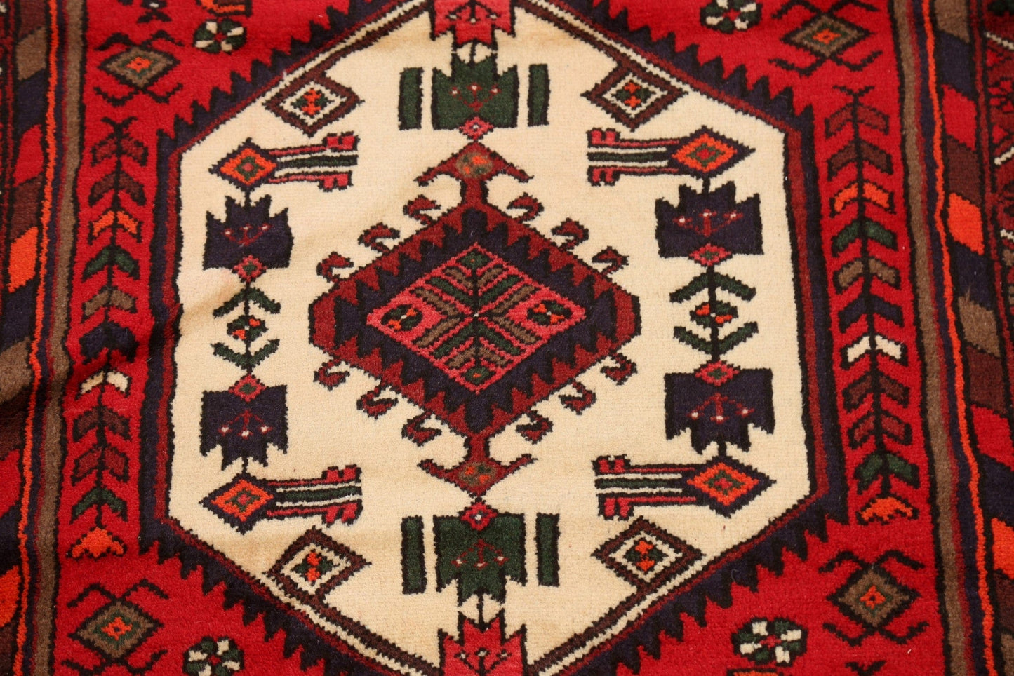 Tribal Geometric Hamedan Persian Area Rug 3x5