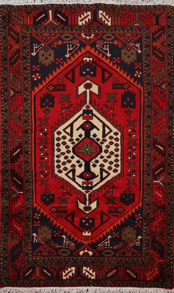 Tribal Geometric Hamedan Persian Area Rug 3x5