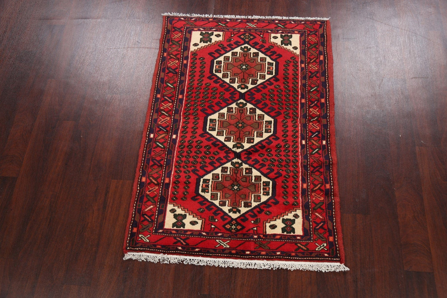 Tribal Geometric Hamedan Persian Area Rug 3x5