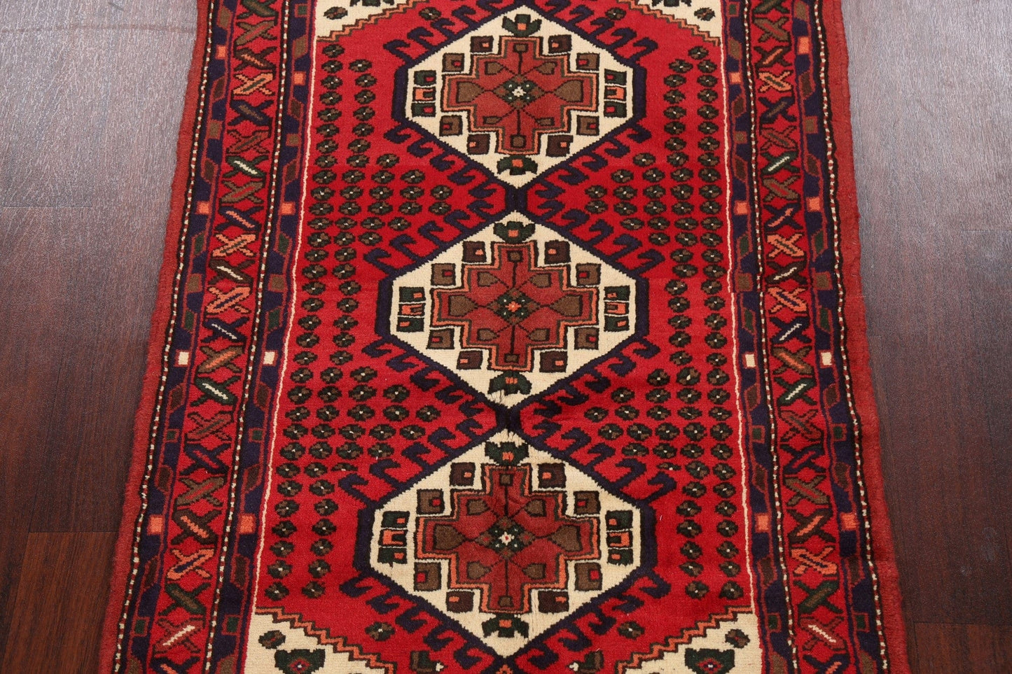 Tribal Geometric Hamedan Persian Area Rug 3x5