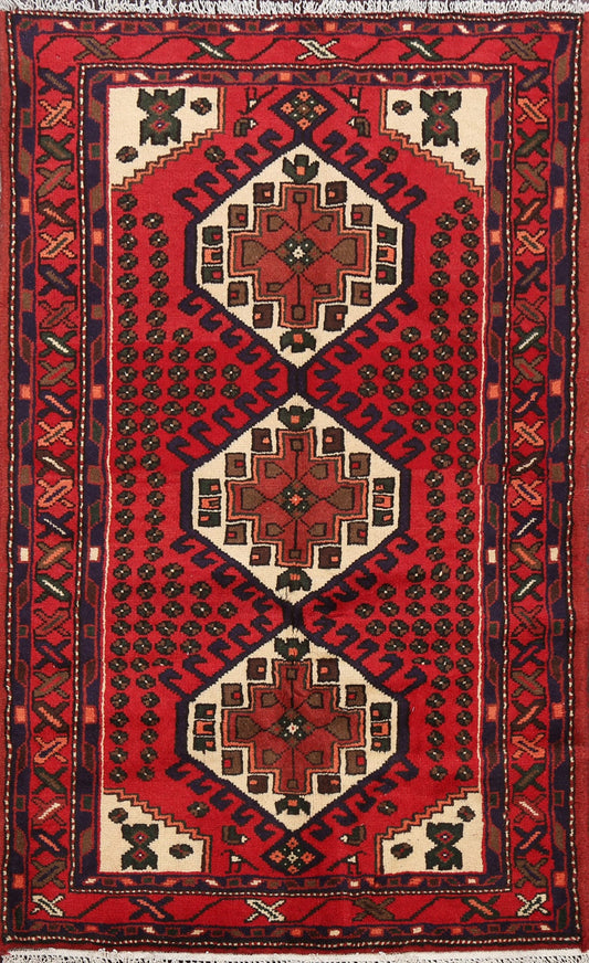 Tribal Geometric Hamedan Persian Area Rug 3x5