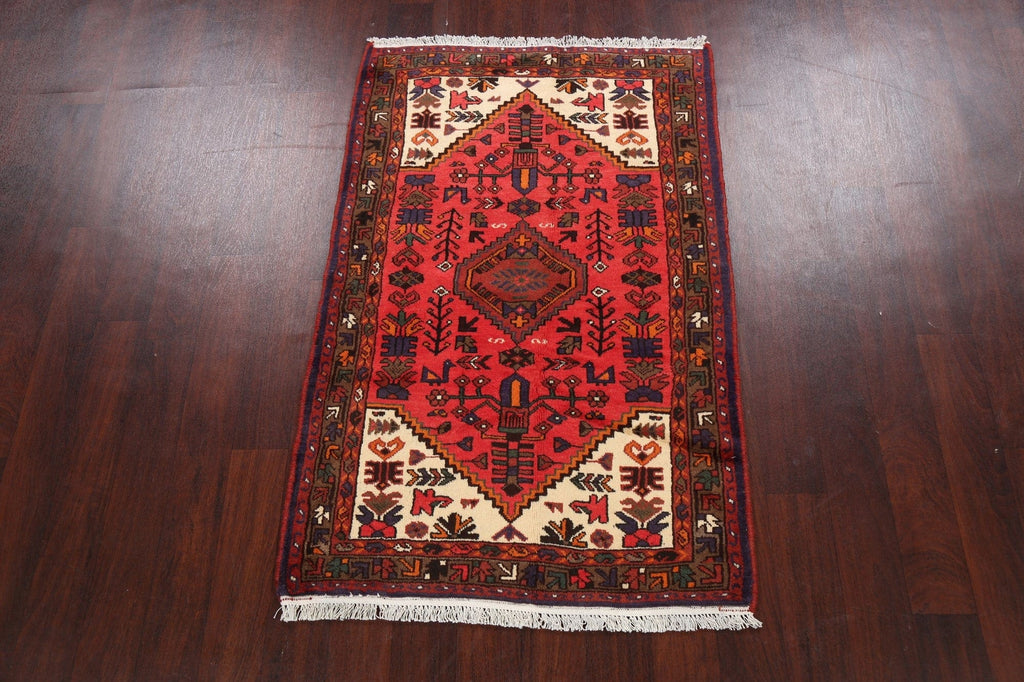 Tribal Geometric Hamedan Persian Area Rug 3x5