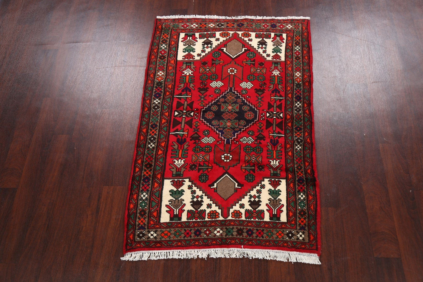 Tribal Geometric Hamedan Persian Area Rug 3x5