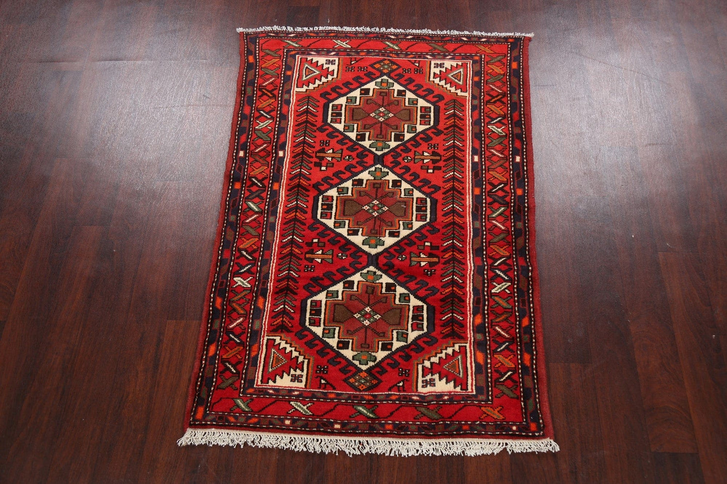 Tribal Geometric Hamedan Persian Area Rug 3x5