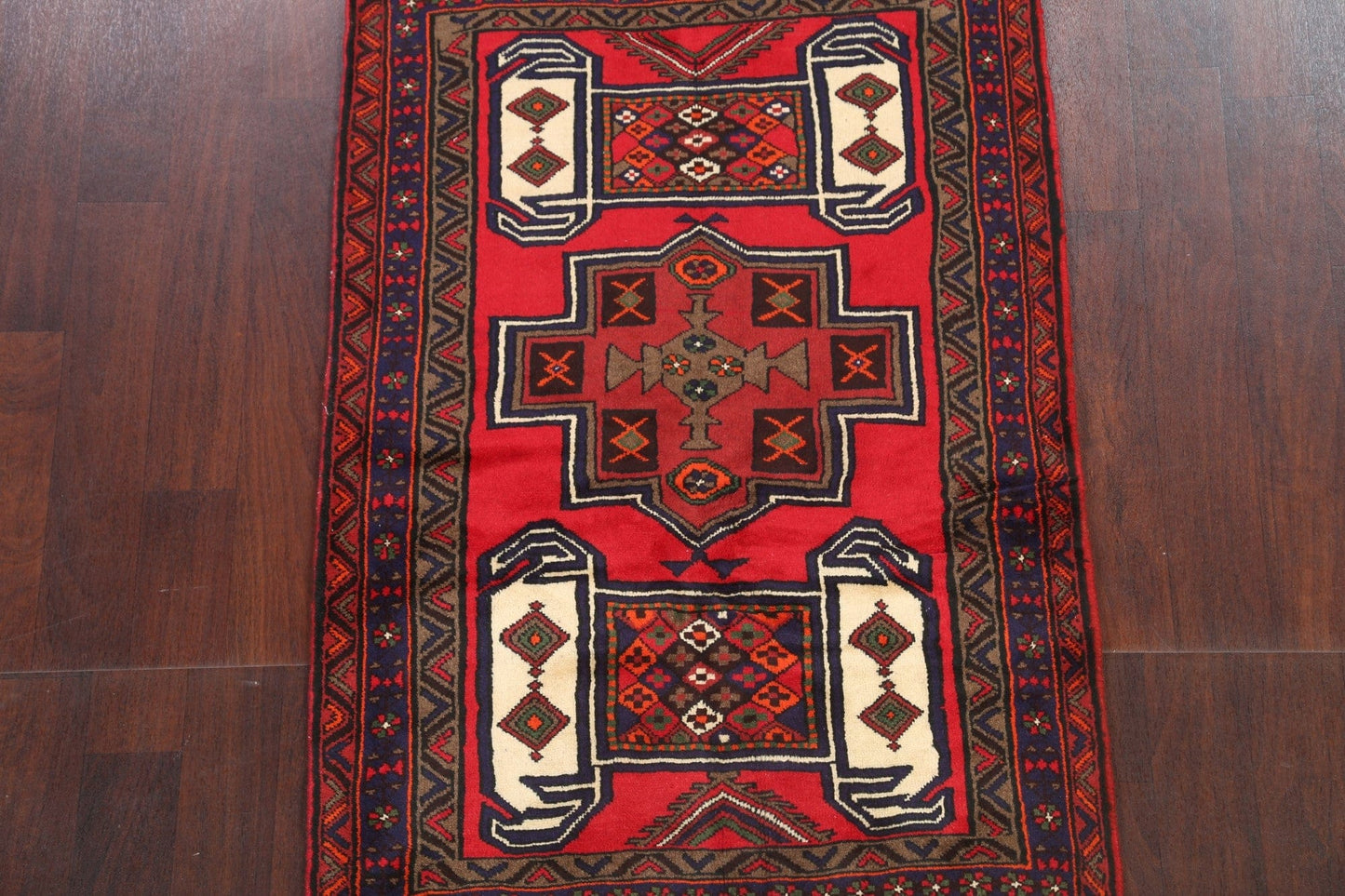 Tribal Geometric Hamedan Persian Area Rug 3x5