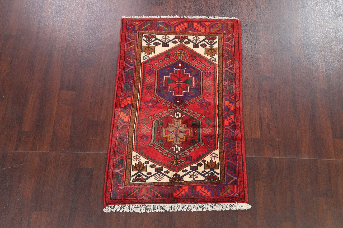 Tribal Geometric Hamedan Persian Area Rug 3x5