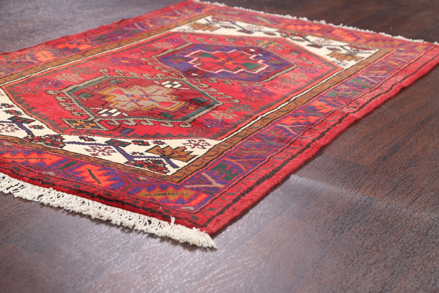 Tribal Geometric Hamedan Persian Area Rug 3x5