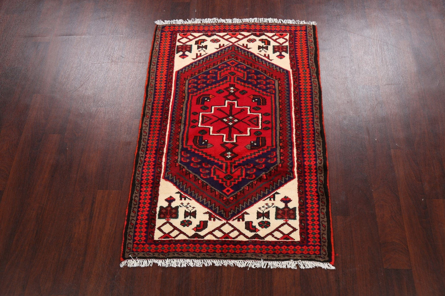 Tribal Geometric Hamedan Persian Area Rug 3x5